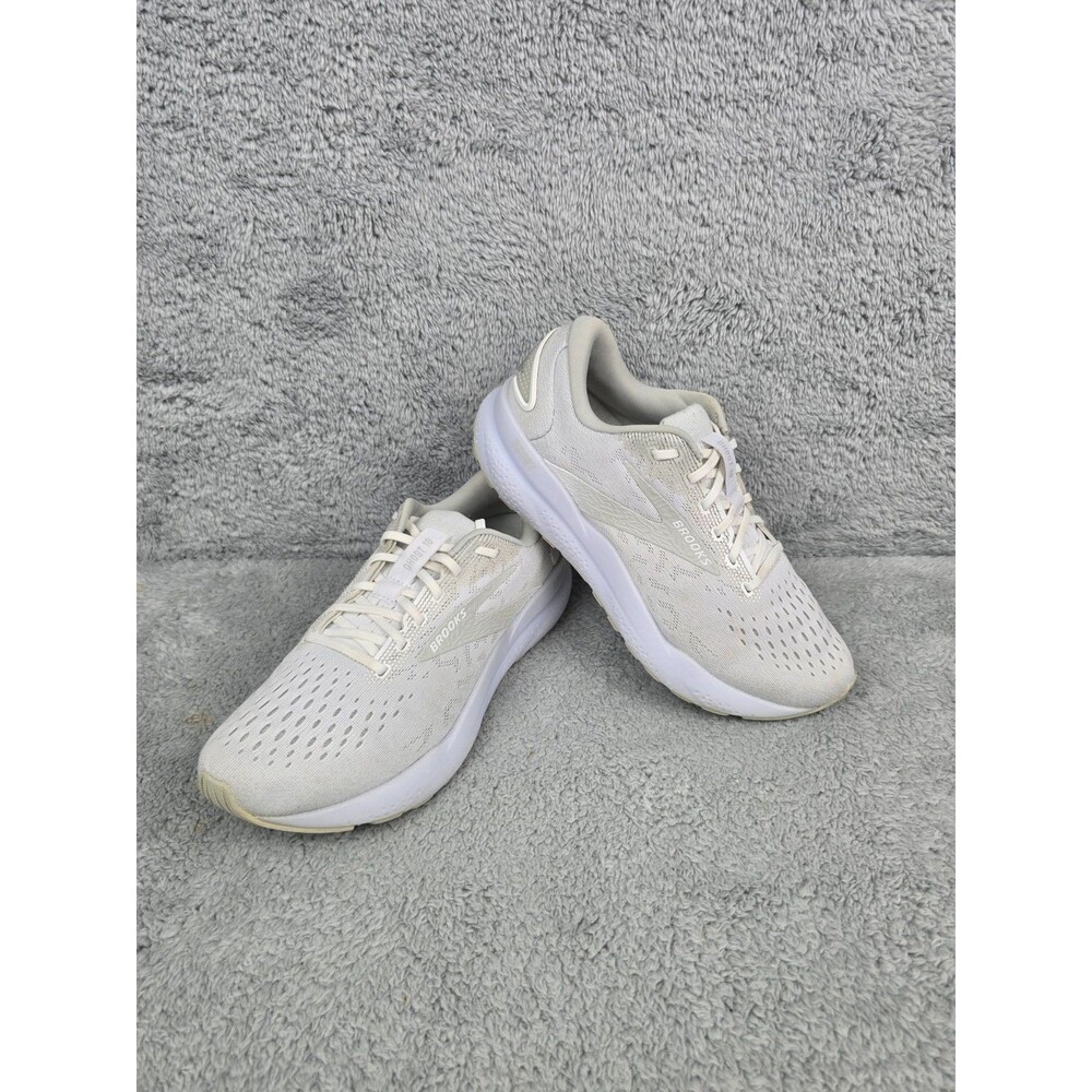 Brooks Ghost 16 Womens Size 8B White Grey Athletic Running Shoes 1204071B151